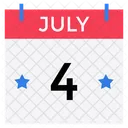 Calendar Independence Date 4th July Icon