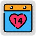 Valentine Day Calendar Heart Icon