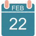 22 Feb February Calendar Icon