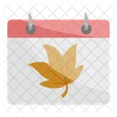 Calendar Fall Leaf Icon