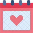 Calendar Time And Date Romantic Icon