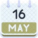 Calendar May Sixteen Icon