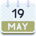 Calendar May Nineteen Icon