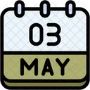 Calendar May Three Icon