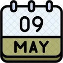 Calendar May Nine Icon