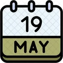 Calendar May Nineteen Icon