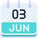 Calendar June Three Icon