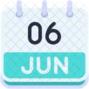 Calendar June Six Icon