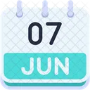 Calendar June Seven Icon