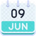 Calendar June Nine Icon