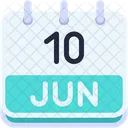 Calendar June Ten Icon