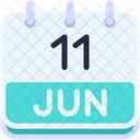 Calendar June Eleven Icon