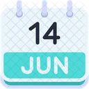Calendar June Fourteen Icon