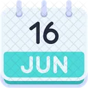 Calendar June Sixteen Icon