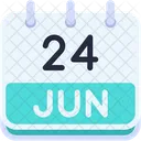 Calendar June Twenty Four Icon