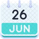 Calendar June Twenty Six Icon