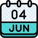 Calendar June Four Icon