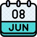 Calendar June Eight Icon