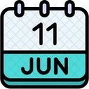 Calendar June Eleven Icon