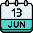 Calendar June Thirteen Icon