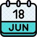 Calendar June Eighteen Icon