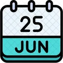 Calendar June Twenty Five Icon