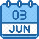 Calendar June Three Icon