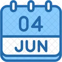 Calendar June Four Icon