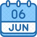 Calendar June Six Icon