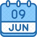 Calendar June Nine Icon