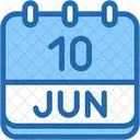 Calendar June Ten Icon