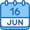 Calendar June Sixteen Icon