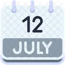Calendar July Twelve Icon