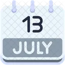 Calendar July Thirteen Icon
