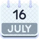 Calendar July Sixteen Icon