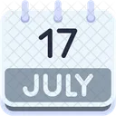 Calendar July Seventeen Icon