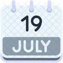 Calendar July Nineteen Icon
