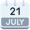 Calendar July Twenty One Icon