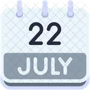 Calendar July Twenty Two Symbol