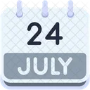 Calendar July Twenty Four Icon