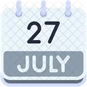 Calendar July Twenty Seven Icon