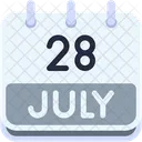 Calendar July Twenty Eight Icon