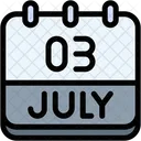 Calendar July Three Icon
