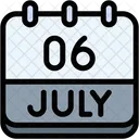 Calendar July Six Icon