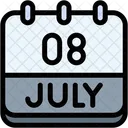 Calendar July Eight Icon
