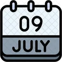 Calendar July Nine Icon