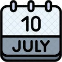 Calendar July Ten Icon