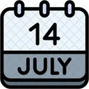 Calendar July Fourteen Icon