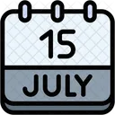 Calendar July Fifteen Icon