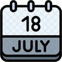 Calendar July Eighteen Icon